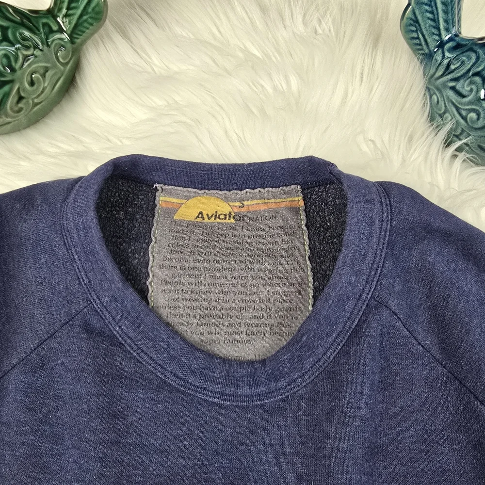 Aviator Nation Logo Crewneck Sweatshirt Small - Picture 8 of 11